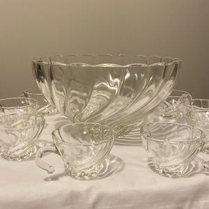 Punch bowl and cups